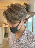 30代40代~白髪ぼかし/白髪ぼかしハイライト/メンズ/ショート