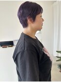 福井　大和田　ショートブリーチ　パープルカラー　ダブルカラー