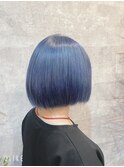 切りっぱなしボブ/ハイトーンカラー/ナチュラルボブ