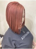 艶ピンク×前下がりボブ×ダブルカラー/池袋/池袋東口
