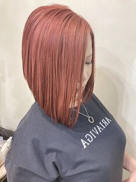 アロマ ヘアルーム 池袋店(AROMA hair room) 艶ピンク×前下がりボブ×ダブルカラー/池袋/池袋東口
