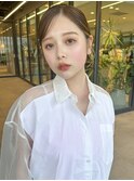 韓国風ゴマの葉前髪インナーカラーミディアムボブ