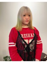 ロティー(loty)&nbsp;【hono】ホワイトブロンド×イエロー/デザインカラー/裾カラー