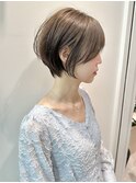 大人ナチュラルショートボブ透明感カラー髪質改善