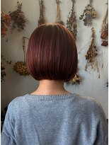 ヘアスタジオ ブリエ(HAIR STUDIO BRILLER)&nbsp;2024　ミニボブ　×　レッドオレンジ　×ハイライト