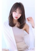 こなれ小顔前髪ありショコラブラウンセミディ☆