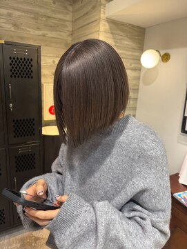 ヲタク(wotaku.) グレージュカラーぷつっとボブダブルカラーくすみベージュ透明感