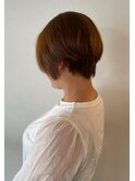 前髪レイヤーショート×コッパ―ブラウン