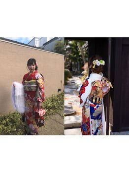 全国大会金賞の着付け技術を体感！レンタル衣装も充実しており、トータルコーディネートが可能♪