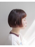 切りっぱなし#ミニボブ#ショートバング#オン眉#オレンジ#浜松