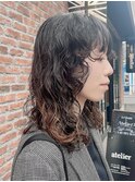 ミディアムパーマくせ毛風パーマボブパーママッシュボブパーマ