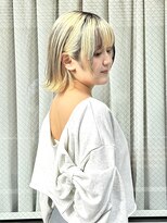 ブランロール 中目黒店(Blanl'or)&nbsp;イメチェンピンクベージュアンブレラカラー前髪クールショート