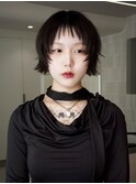 美髪ハンサムショート/ハッシュウルフ/ダークラベンダー