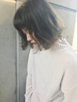 ミンクス 青山店(MINX)&nbsp;[MINX松下]　似合わせカットの　外ハネボブ　ブルージュカラー