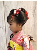３歳の本式のお支度に、新日本髪