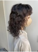 くりくりパーマ×ダークグレージュ