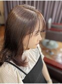 インナーカラー淡いピンク系