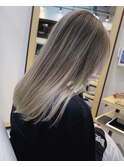 【2ブリーチ＋ワンカラー】バレイヤージュ/ホワイトカラー
