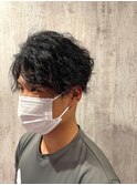 ツーブロック×ツイストスパイラルパーマ