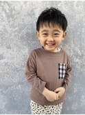 男の子カットツーブロックショート刈り上げアップバング学割