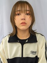 デビュー ヘアーメイク デザインカラー/レイヤーカット/ウェットヘア/オリーブベージュ