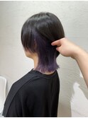 ウルフカット×インナーカラーパープルダブルカラー成増