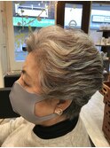 渋めグレーカラー【白髪染めではない若見え艶消しカラー】
