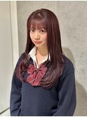 チェリーピンクブリーチカラーロングレイヤー