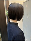 黒髪/ボブウルフ/ネビージュ/小顔/ワンレン/髪質改善/前髪