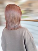 切りっぱなしボブ×オレンジブラウン