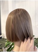 ミルクティーハイトーンボブダブルカラーケアブリーチ堀江美髪