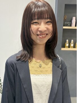 ラミエバイメルト 下北沢(lamie by melt) くびれミディアム顔周りレイヤーカット小顔レッドボルドー暖色