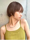 透明感カラー ボブ 前髪 ショート カラー ブリーチ&ダブルカラー