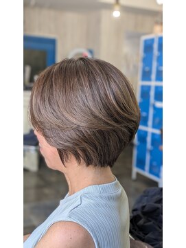 ヘアリゾートエーアイ 浅草店(hair resort Ai) 丸みショートボブ+白髪ぼかしアディクシーカラーグレージュ