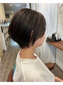 柔らかショートxオリーブベージュ