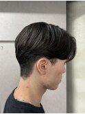 メンズセンターパート曲がる縮毛矯正アップバング