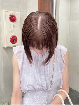 ニコ トウキョウ 渋谷(nico TOKYO) ダブルカラーチェリーレッドピンクブラウン韓国レイヤーロング