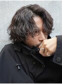原宿波巻きスパイラルパーマセンターパートサーフカールウルフ