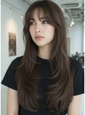 羽エクステ／スーパーロング／韓国エクステ/レイヤーカット