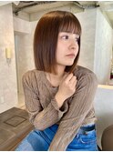 切りっぱなしボブぷつっとボブオン前髪縮毛矯正