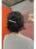 ボブ ハーフアップ