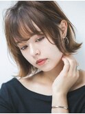 ミルクティーブロンド/デジタルパーマ/ダークブルー[池袋]