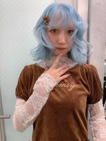ソル バロール 表参道(SOL .valor)&nbsp;表参道顔周りレイヤーカットケアブリーチカラーミントグリーン