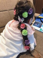 ラプンツェル風ヘアセット