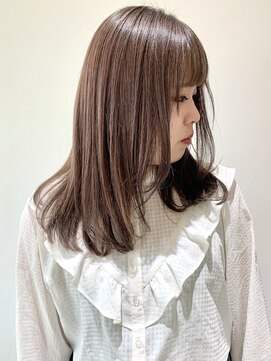 フォーク FOLK 【FOLK】小顔 厚めバング イメチェン  ピンク ココアベージュ♪