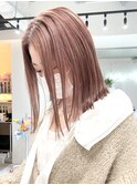 ダブルカラーベージュカラーハイトーンカラーケアブリーチボブ