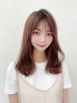 ジュネス 銀座(JYUNESU) 大人セミロングレイヤーミストバングナチュラルブラウン透明感