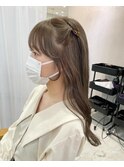 もみあげワンカール×ヘアクリップアレンジ