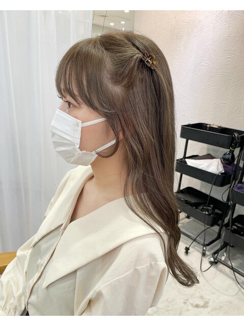 もみあげワンカール×ヘアクリップアレンジ