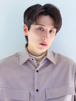 【中村飛鳥】メンズナチュラルセンターパート/爽やか黒髪七三